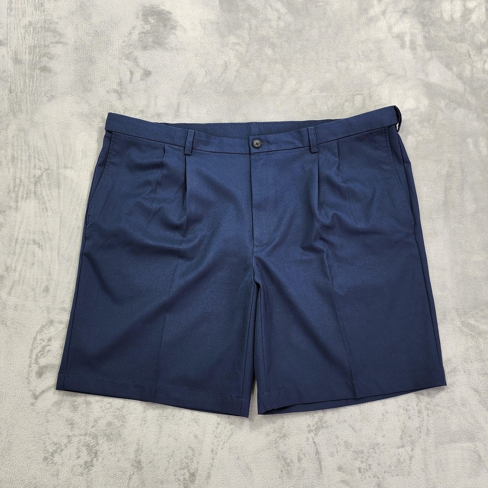 COOL 18 PRO Shorts Mens 44 Blue Performance Chino Pleated 9 Inseam Golf Casual‎